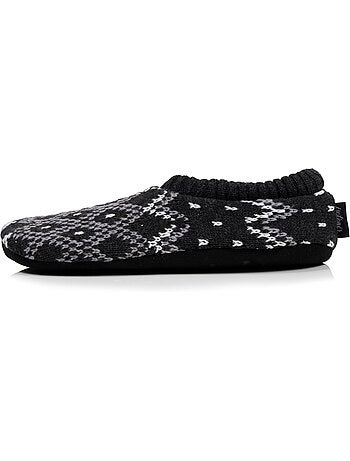 Chaussettes d'intérieur maille jacquard, picots antidérapants homme isotoner