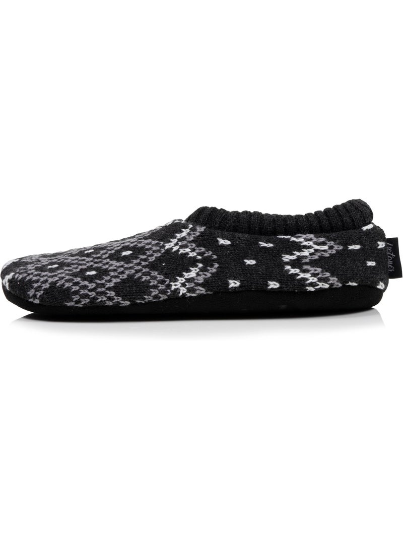 Chaussettes d'intérieur maille jacquard, picots antidérapants homme isotoner Gris Blanc - Kiabi