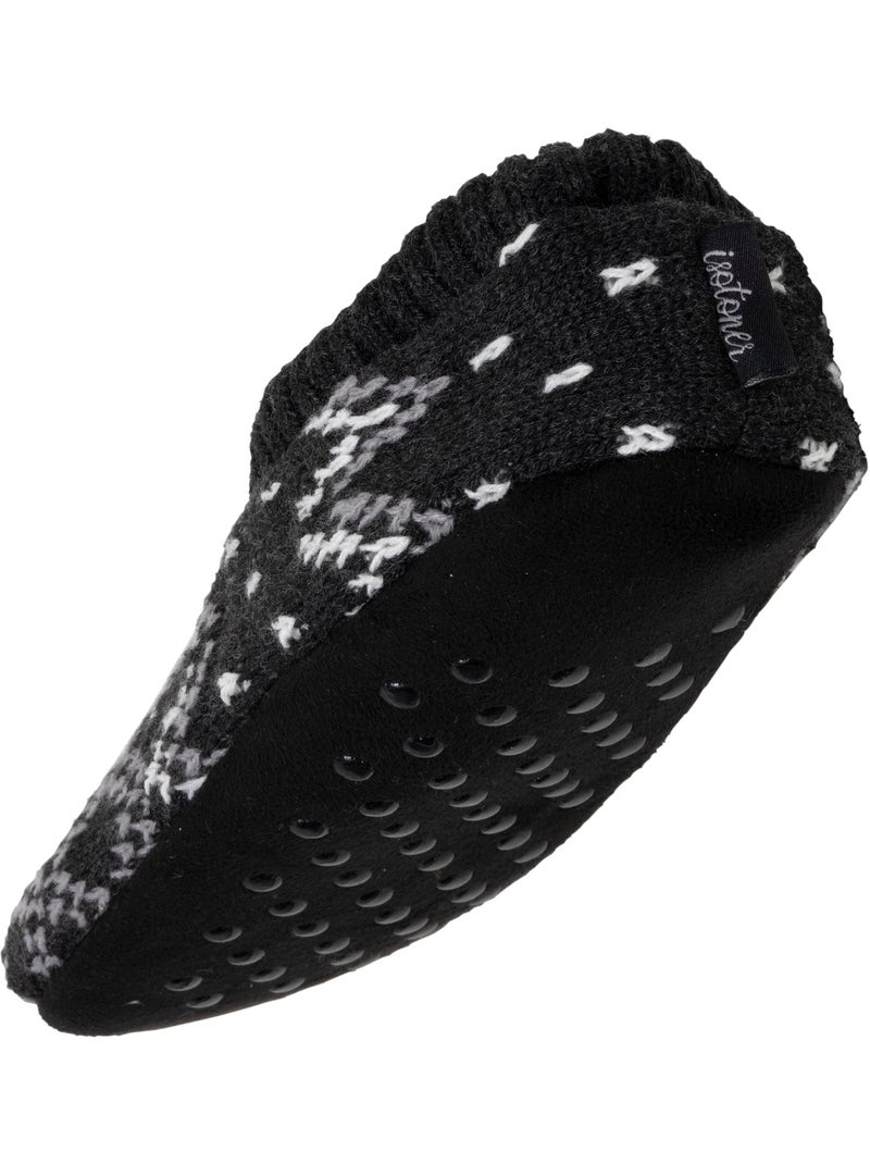 Chaussettes d'intérieur maille jacquard, picots antidérapants homme isotoner Gris Blanc - Kiabi