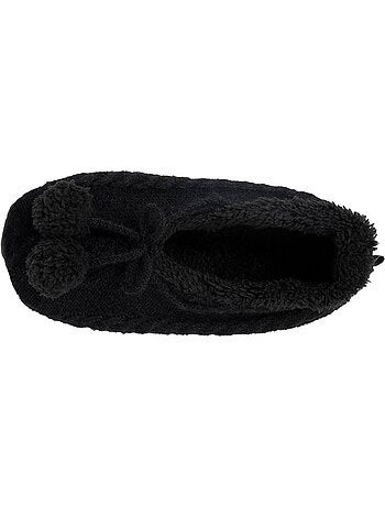 Chaussettes d'intérieur maille torsadée - fourrées, antidérapantes femme isotoner