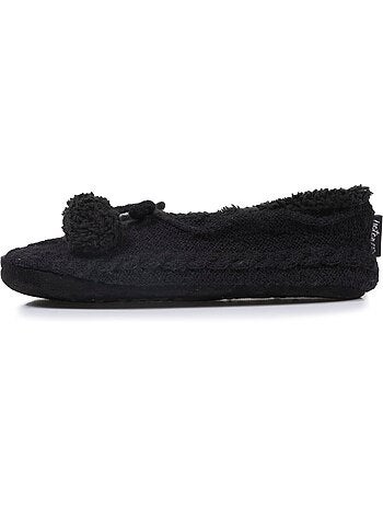 Chaussettes d'intérieur maille torsadée - fourrées, antidérapantes femme isotoner