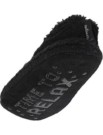 Chaussettes d'intérieur maille torsadée - fourrées, antidérapantes femme isotoner