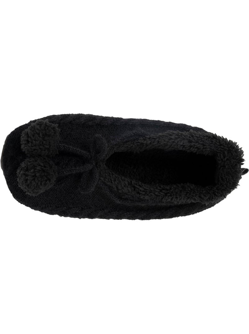 Chaussettes d'intérieur maille torsadée - fourrées, antidérapantes femme isotoner Noir - Kiabi