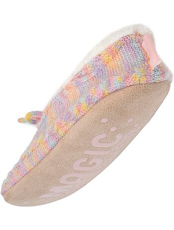 Chaussettes d'intérieur maille torsadée - fourrées, antidérapantes femme isotoner