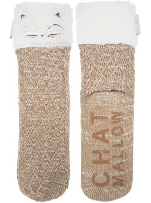 Chaussettes d'intérieur maille torsadée, picots antidérapants femme isotoner - Kiabi Chaussettes d'intérieur maille torsadée, picots antidérapants femme isotoner - Kiabi