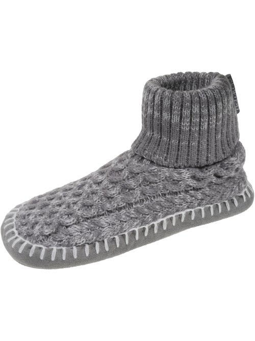 Chaussettes d'intérieur maille torsadée, picots antidérapants femme isotoner - Kiabi