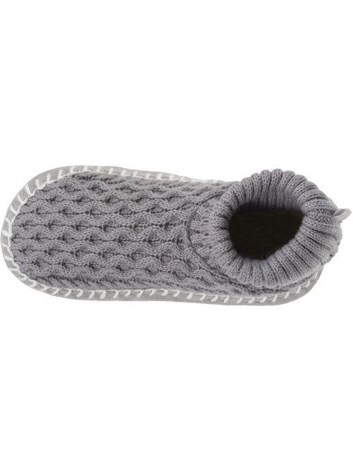 Chaussettes d'intérieur maille torsadée, picots antidérapants femme isotoner - Kiabi