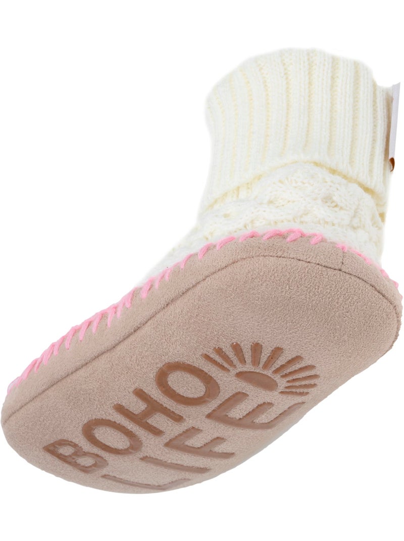 Chaussettes d'intérieur maille torsadée, picots antidérapants femme isotoner Ivoire - Kiabi