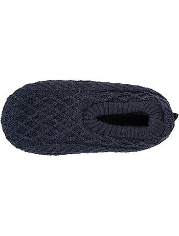 Chaussettes d'intérieur maille torsadée, picots antidérapants homme isotoner