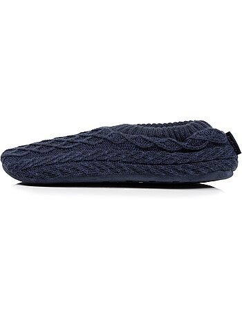 Chaussettes d'intérieur maille torsadée, picots antidérapants homme isotoner