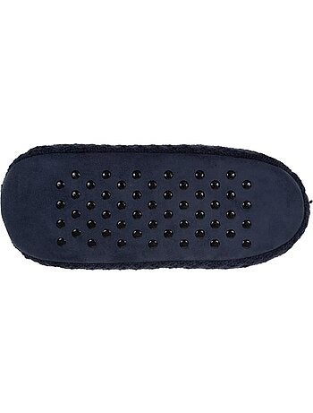 Chaussettes d'intérieur maille torsadée, picots antidérapants homme isotoner