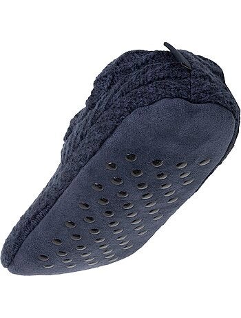 Chaussettes d'intérieur maille torsadée, picots antidérapants homme isotoner