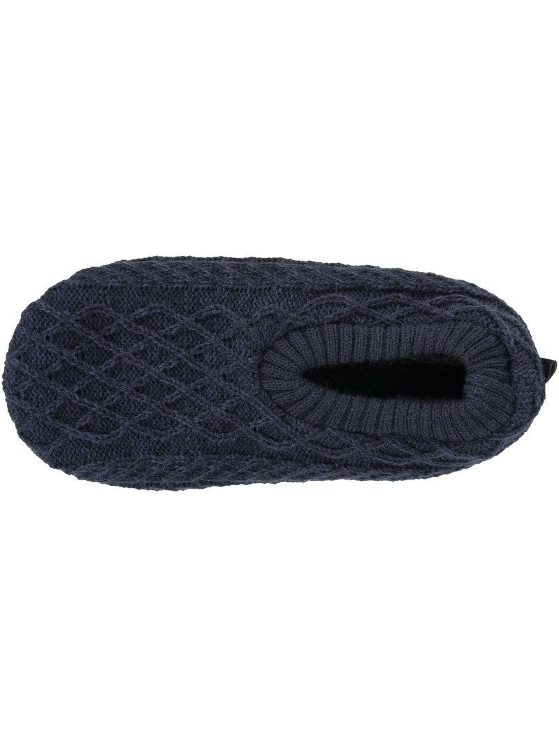 Chaussettes d'intérieur maille torsadée, picots antidérapants homme isotoner Bleu marine - Kiabi