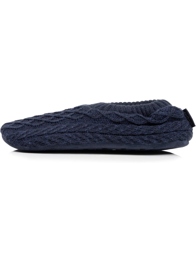 Chaussettes d'intérieur maille torsadée, picots antidérapants homme isotoner Bleu marine - Kiabi