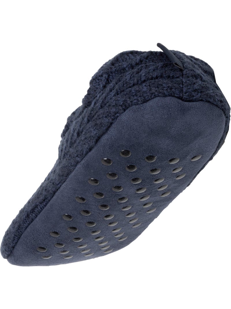 Chaussettes d'intérieur maille torsadée, picots antidérapants homme isotoner Bleu marine - Kiabi