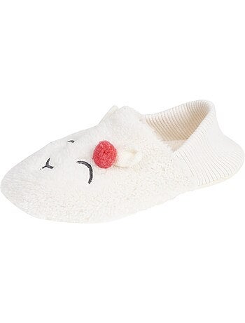 Chaussettes d'intérieur sherpa, picots antidérapants femme isotoner