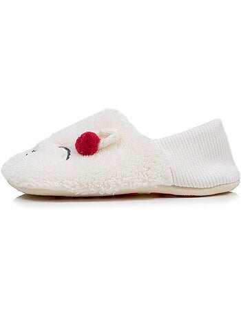 Chaussettes d'intérieur sherpa, picots antidérapants femme isotoner