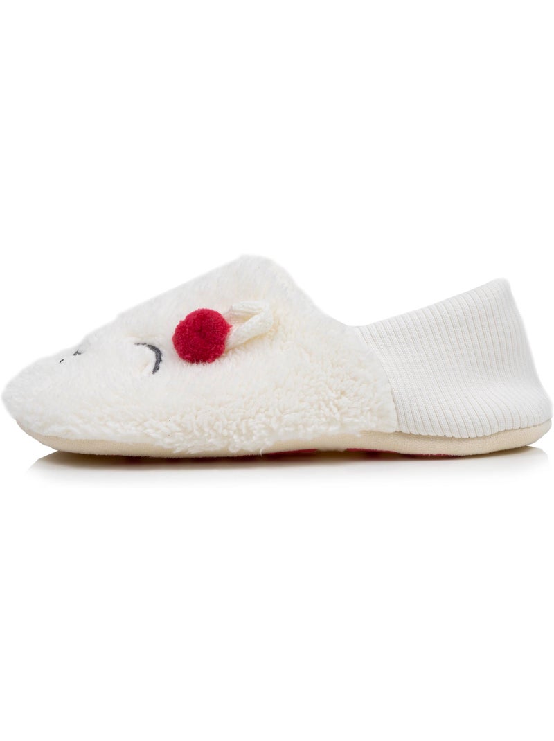Chaussettes d'intérieur sherpa, picots antidérapants femme isotoner Ivoire - Kiabi