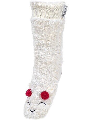 Chaussettes d'intérieur sherpa, picots antidérapants femme isotoner