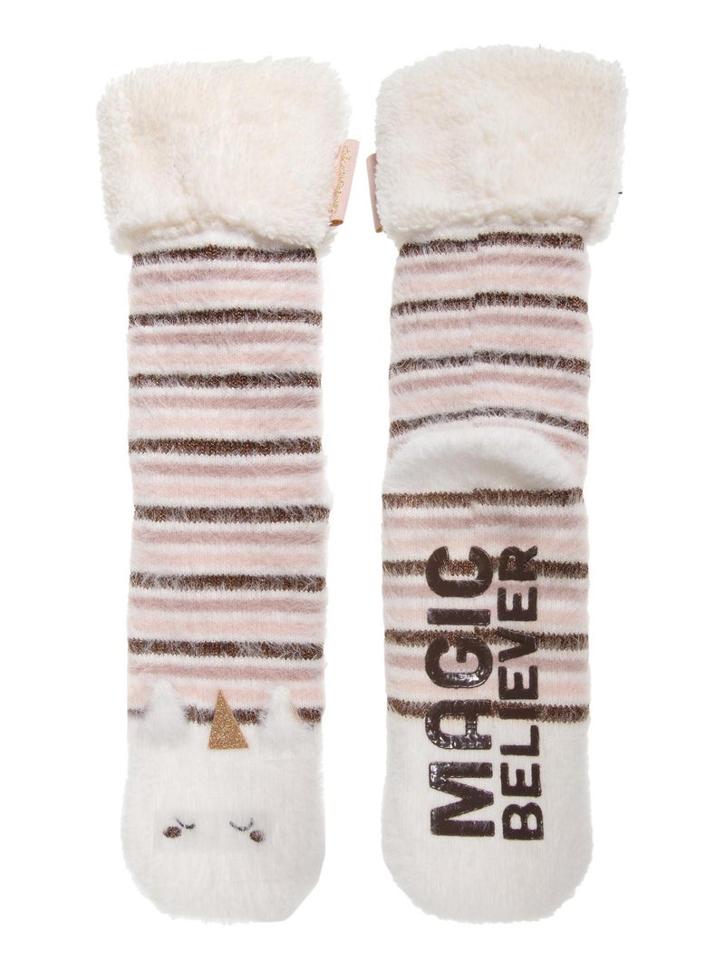 Chaussettes d'intérieur ultra confortables, avec picots antidérapants femme Isotoner Multicolore - Kiabi