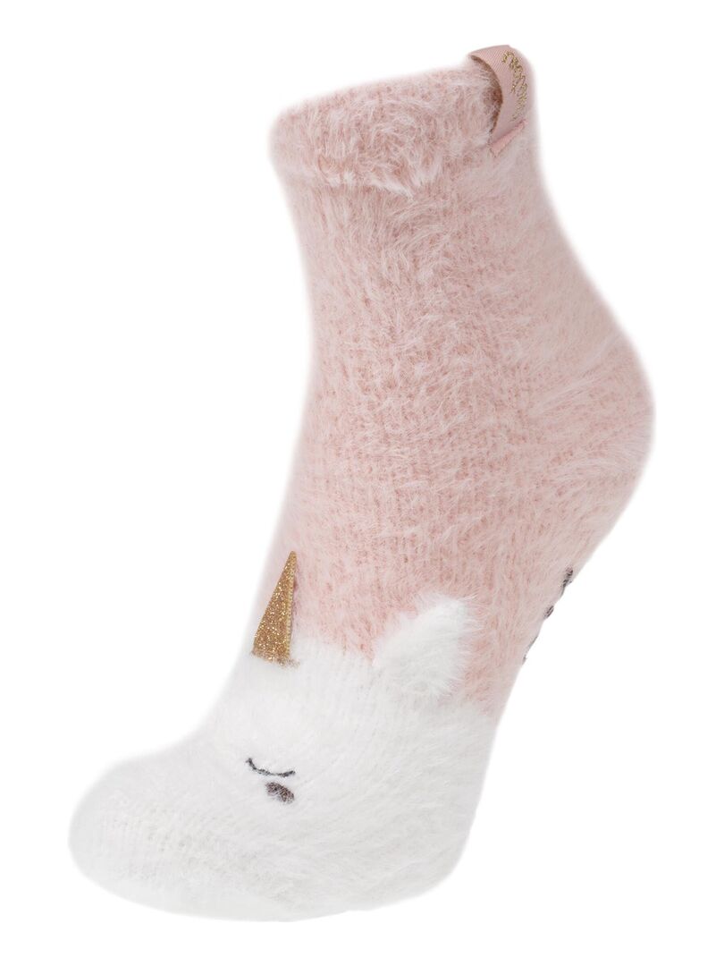 Chaussettes d'intérieur ultra confortables, avec picots antidérapants Rose - Kiabi