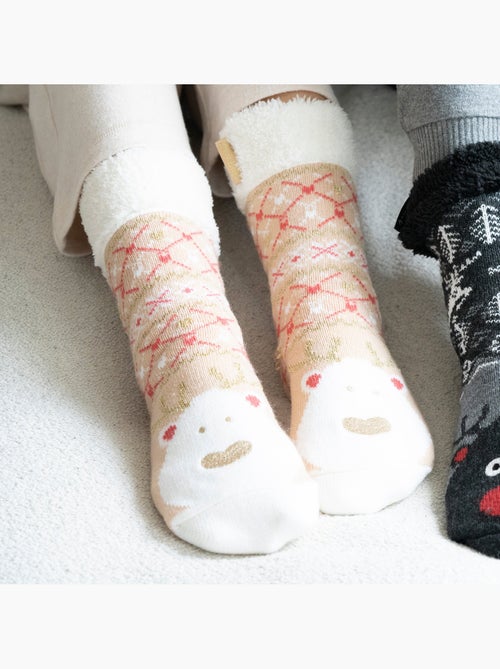 Chaussettes d'intérieur ultra confortables et légères, semelle à picots femme Isotoner - Kiabi