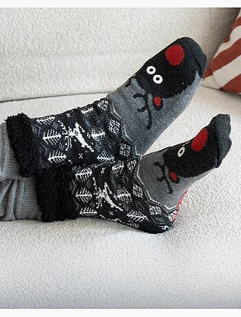 Chaussettes d'intérieur ultra confortables et légères, semelle à picots homme Isotoner
