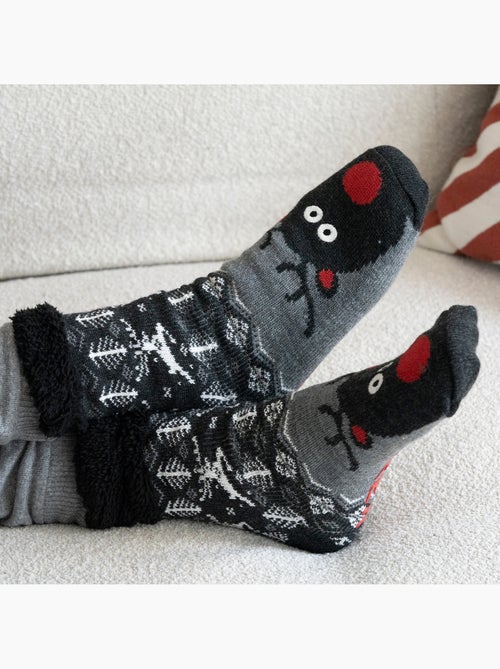 Chaussettes d'intérieur ultra confortables et légères, semelle à picots homme Isotoner - Kiabi