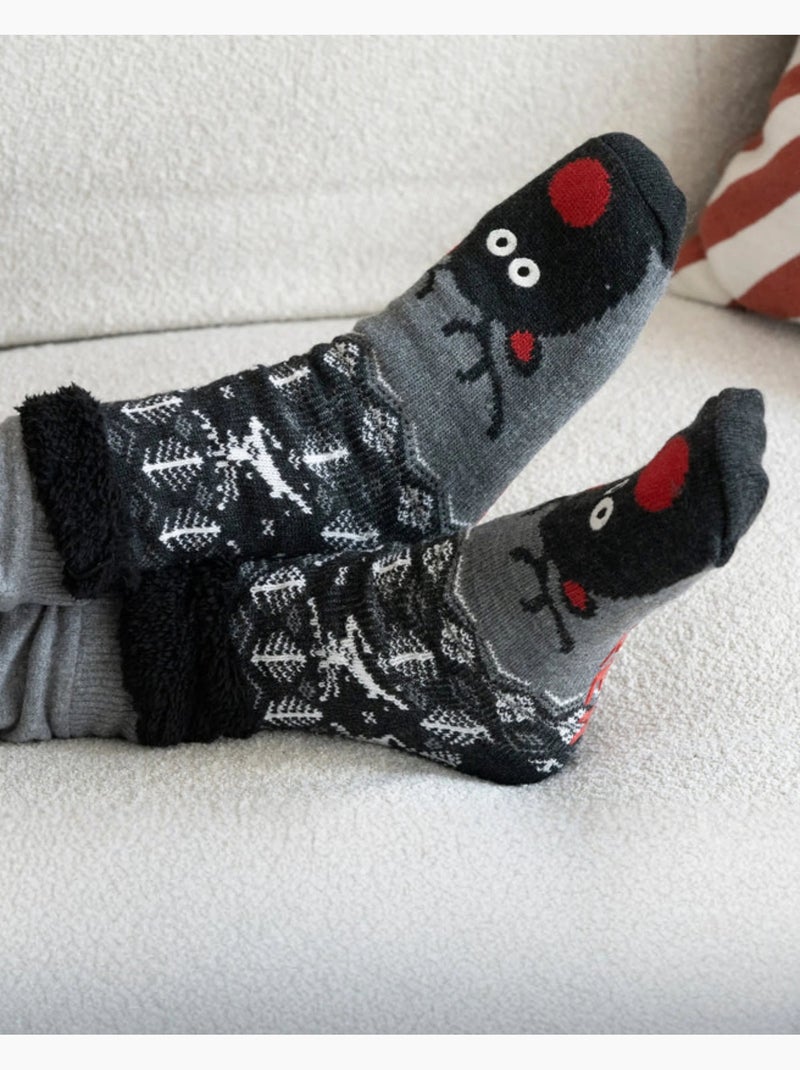Chaussettes d'intérieur ultra confortables et légères, semelle à picots homme Isotoner Gris chiné - Kiabi