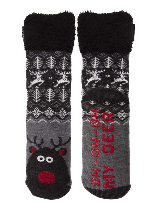 Chaussettes d'intérieur ultra confortables et légères, semelle à picots homme Isotoner - Kiabi