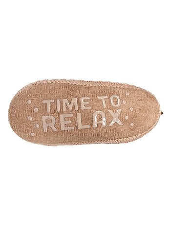 Chaussettes d'intérieur ultra confortables, semelle suédine, picots antidérapants femme Isotoner