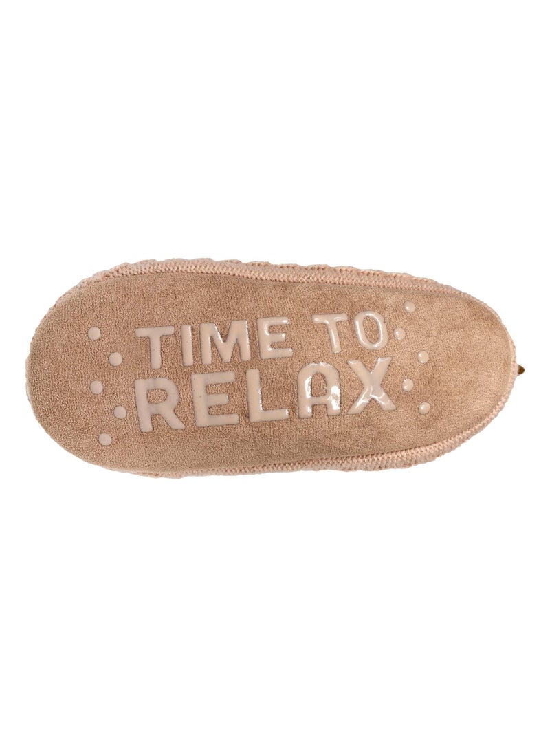 Chaussettes d'intérieur ultra confortables, semelle suédine, picots antidérapants femme Isotoner Beige - Kiabi