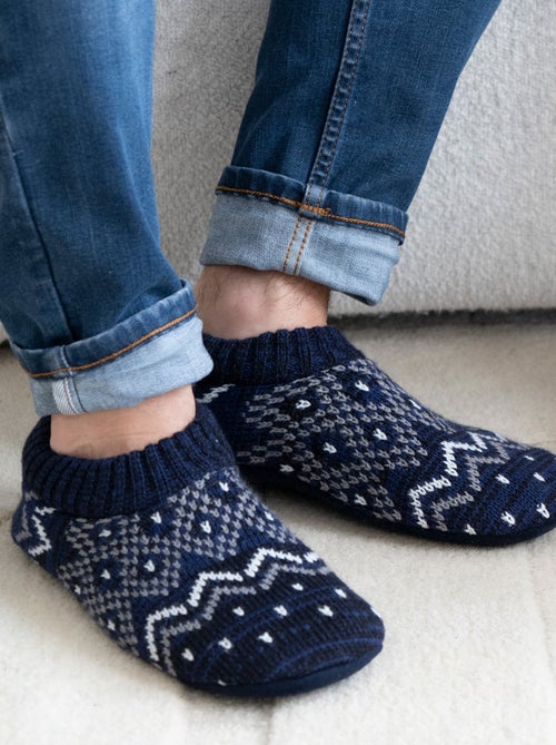 Chaussettes d'intérieur ultra confortables, semelle suédine, picots antidérapants homme Isotoner - Kiabi