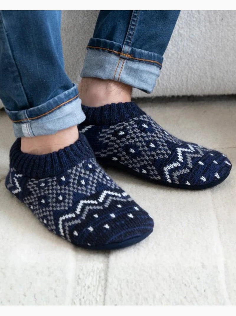 Chaussettes d'intérieur ultra confortables, semelle suédine, picots antidérapants homme Isotoner Bleu marine - Kiabi