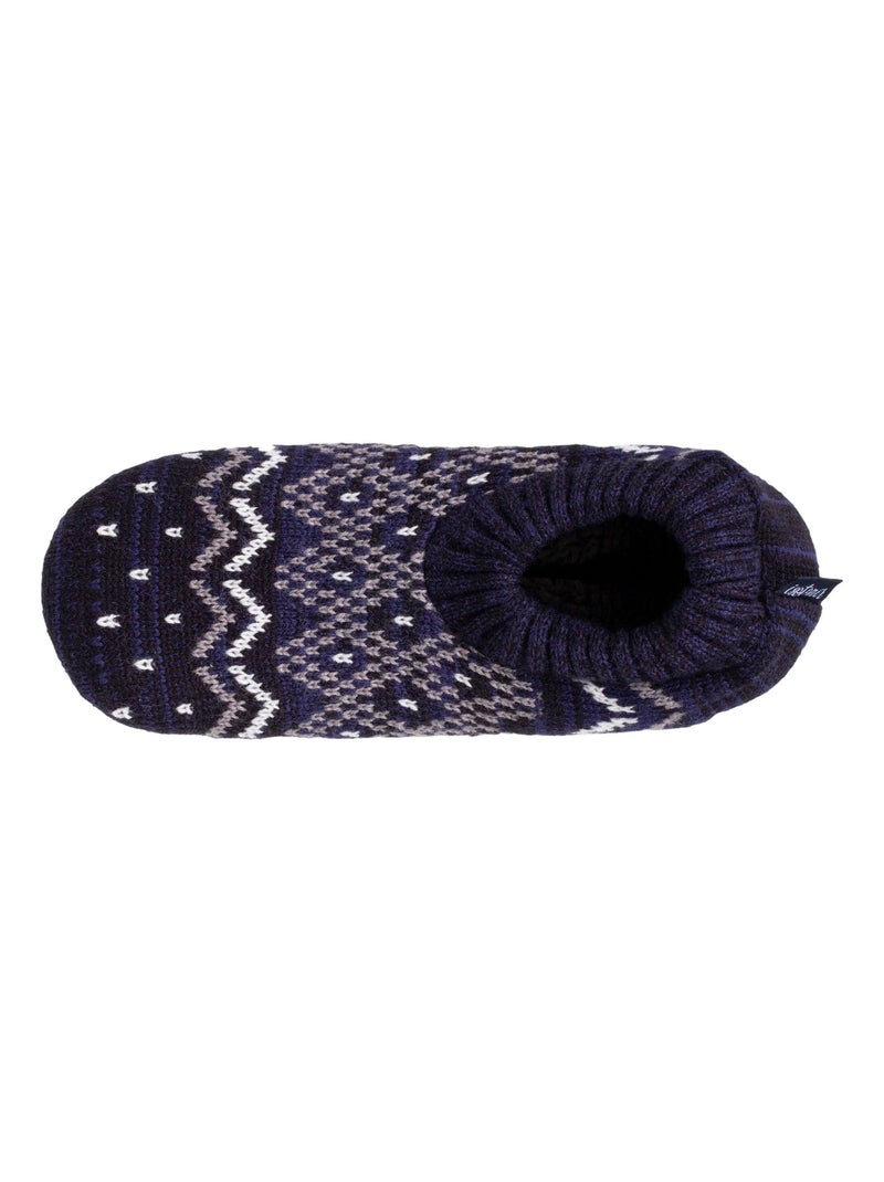 Chaussettes d'intérieur ultra confortables, semelle suédine, picots antidérapants homme Isotoner Bleu marine - Kiabi