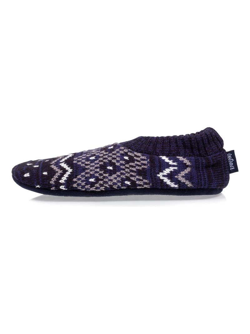 Chaussettes d'intérieur ultra confortables, semelle suédine, picots antidérapants homme Isotoner Bleu marine - Kiabi