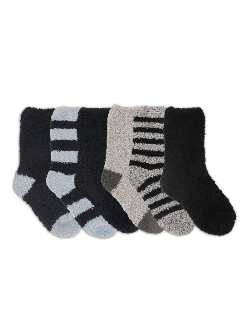 Chaussettes douces Enfant Lot de 6 Noir Bleu Gris - Kiabi