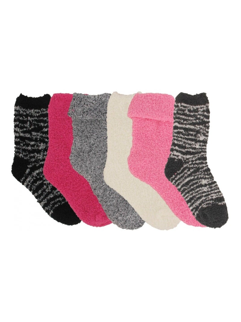 Chaussettes douces enfant lot de 6 Noir Rose clair Gris - Kiabi