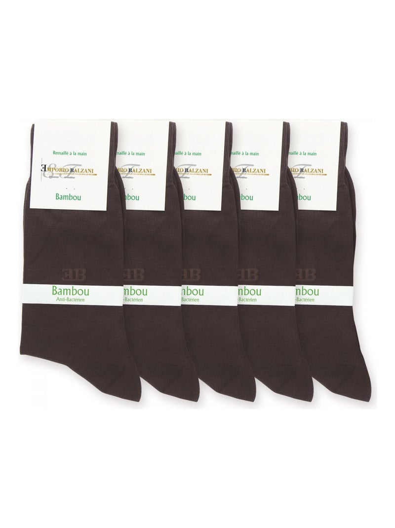Chaussettes en bambou LOT DE 5 PAIRES Marron - Kiabi