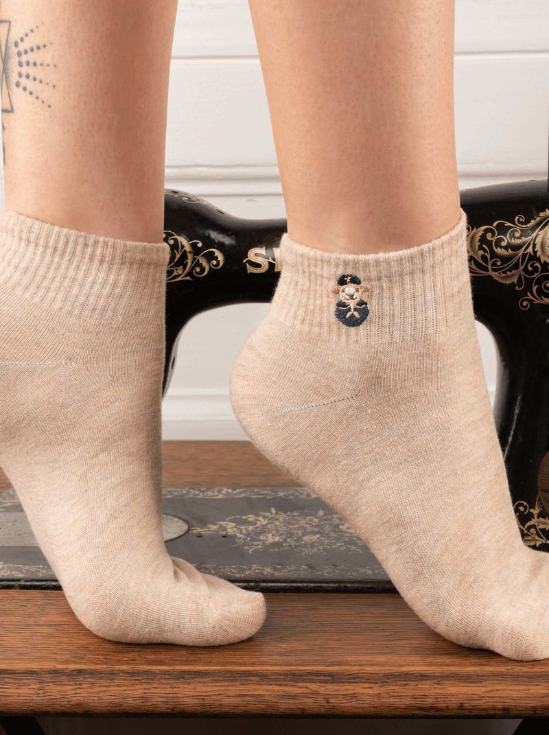 Chaussettes En Coton Animaux Rigolos- SockUp- 35-43 Beige - Kiabi
