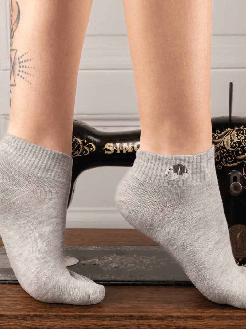 Chaussettes En Coton Animaux Rigolos- SockUp- 35-43 Gris - Kiabi