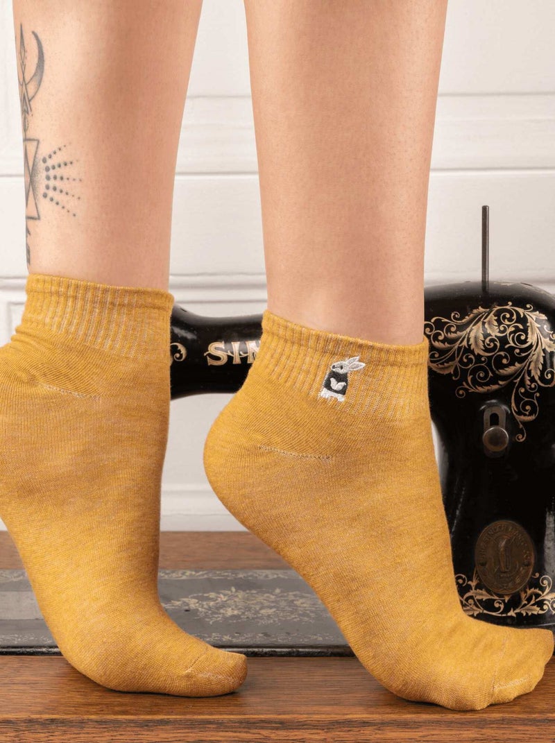 Chaussettes En Coton Animaux Rigolos- Sockup- 35-43 Jaune - Kiabi