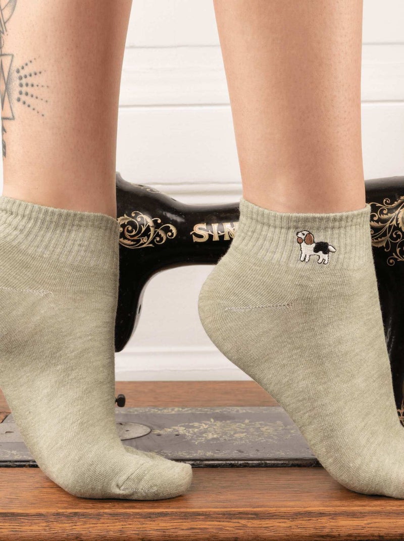 Chaussettes En Coton Animaux Rigolos- SockUp- 35-43 Vert - Kiabi
