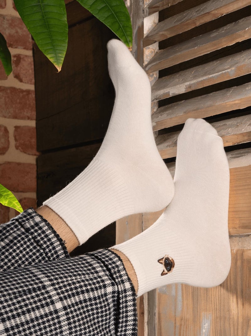 Chaussettes En Coton Chat Grognon- SockUp- 35-43 Blanc - Kiabi