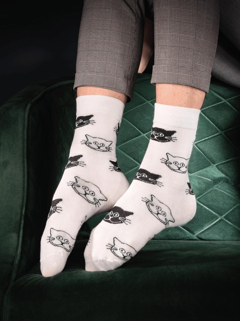 Chaussettes En Coton Chat Souriant- SockUp- 35-43 Multicolore - Kiabi