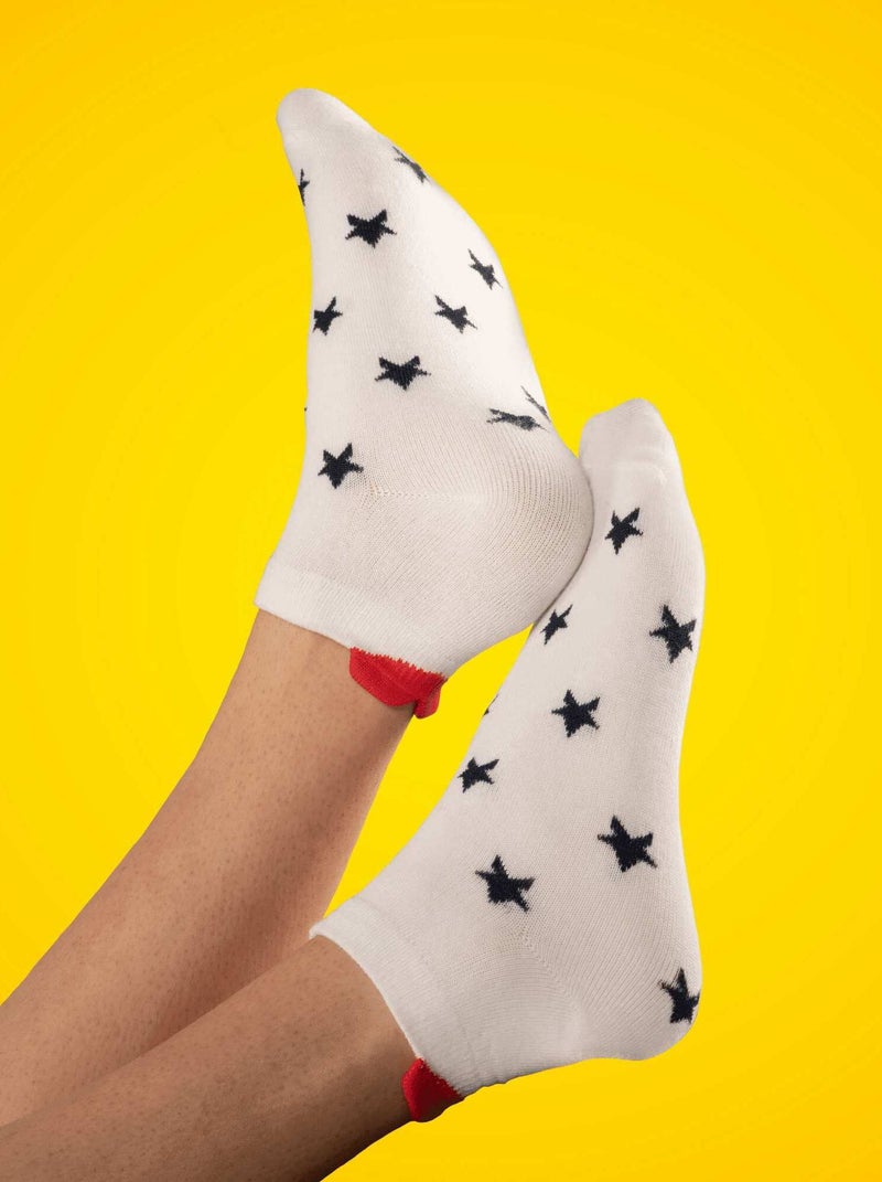 Chaussettes En Coton Coeur Marinière- SockUp- ONESIZE Noir - Kiabi