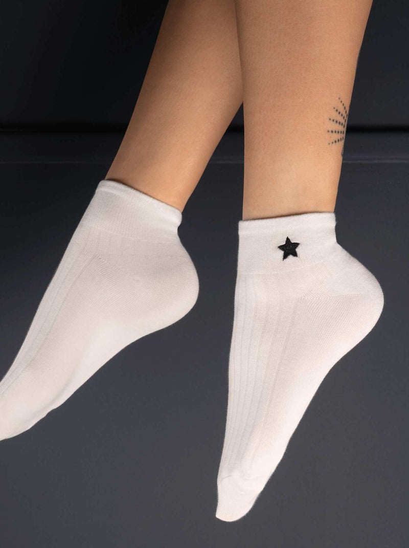 Chaussettes En Coton Étoile Et Lune- SockUp- 35-43 Blanc - Kiabi