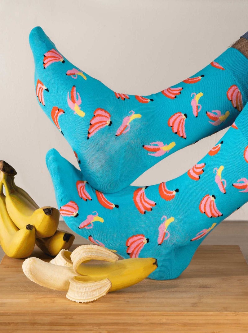 Chaussettes En Coton Fruits Multicolores- SockUp- 36-44 Bleu clair - Kiabi