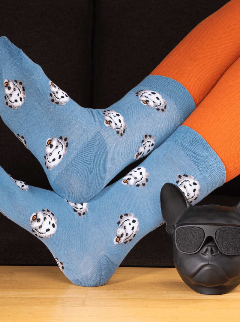 Chaussettes En Coton Hautes Chiens- SockUp- 36-44 Bleu - Kiabi