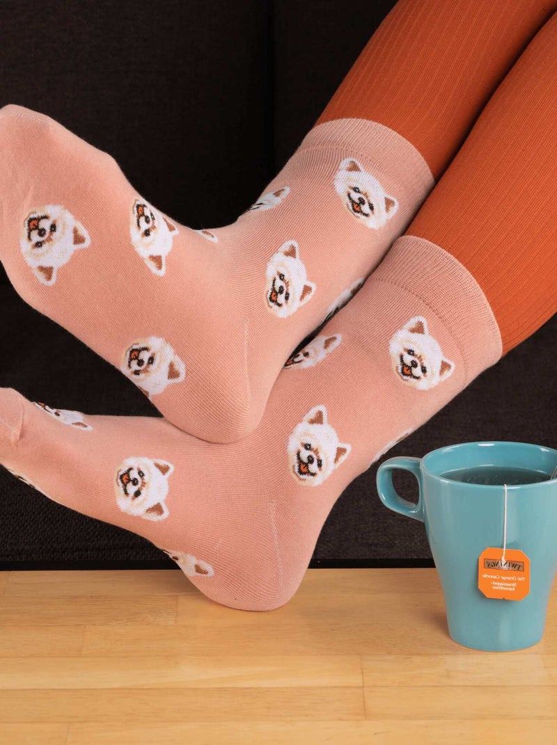 Chaussettes En Coton Hautes Chiens- SockUp- 36-44 Rose - Kiabi